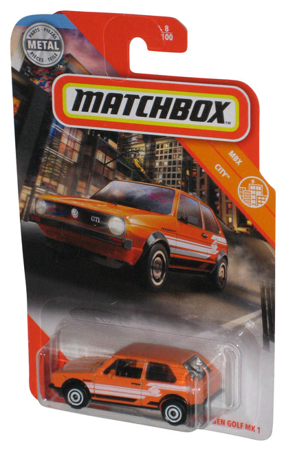 Matchbox MBX City (2019) Orange Volkswagen Golf MK 1 Car 8/100