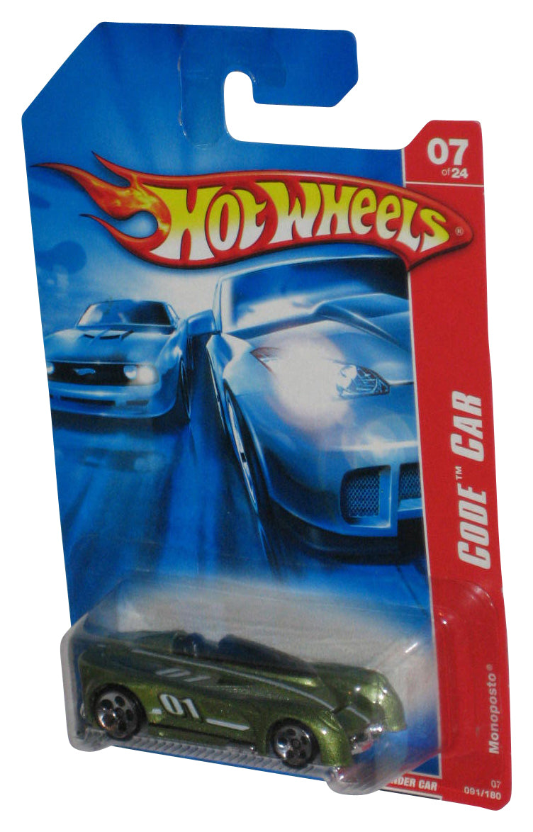 Hot Wheels Code Car Monoposto (2006) Mattel Green Toy Car 091/180