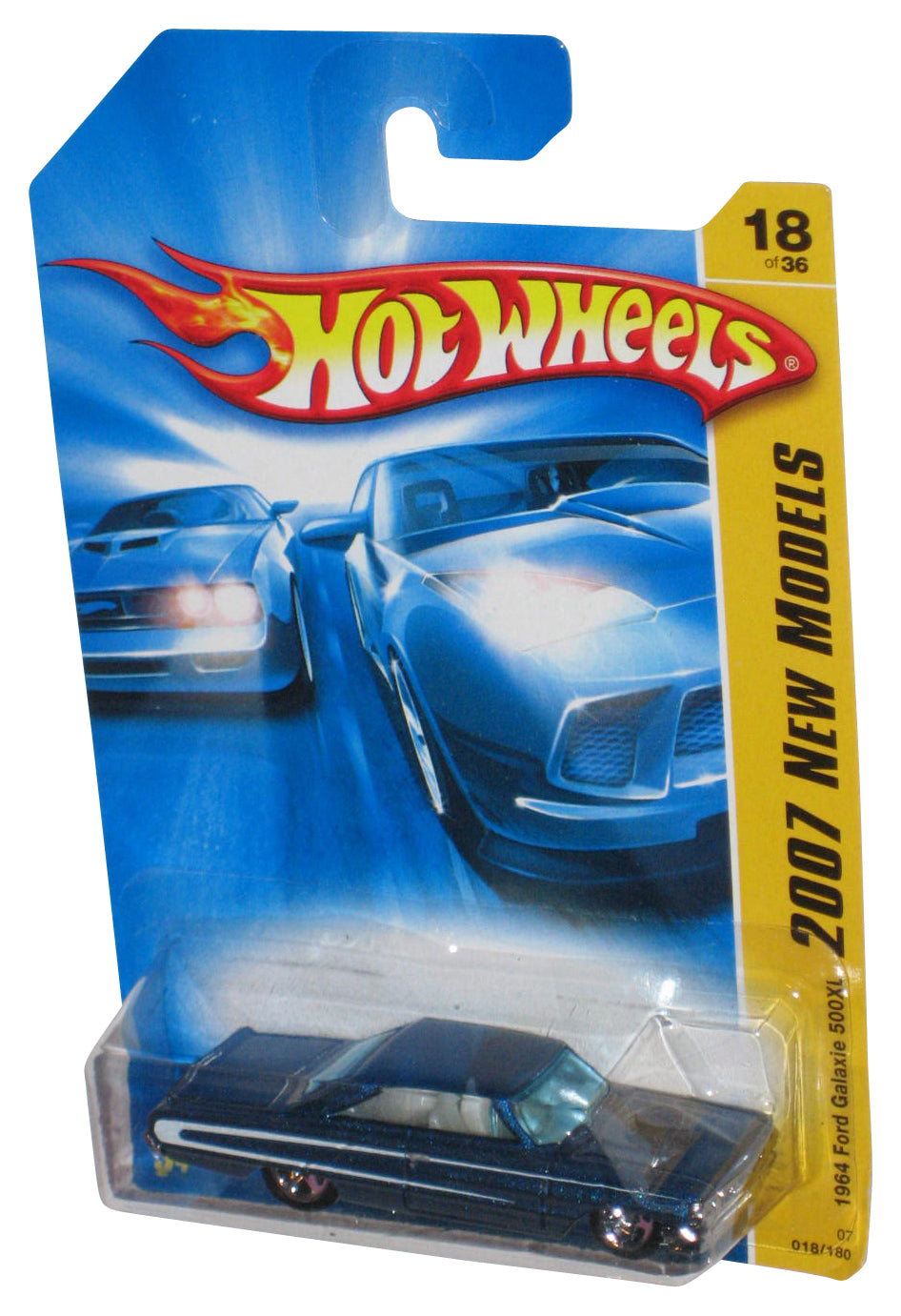 Hot Wheels 2007 New Models 18/36 Blue 1964 Ford Galaxie 500XL Toy Car 018/180