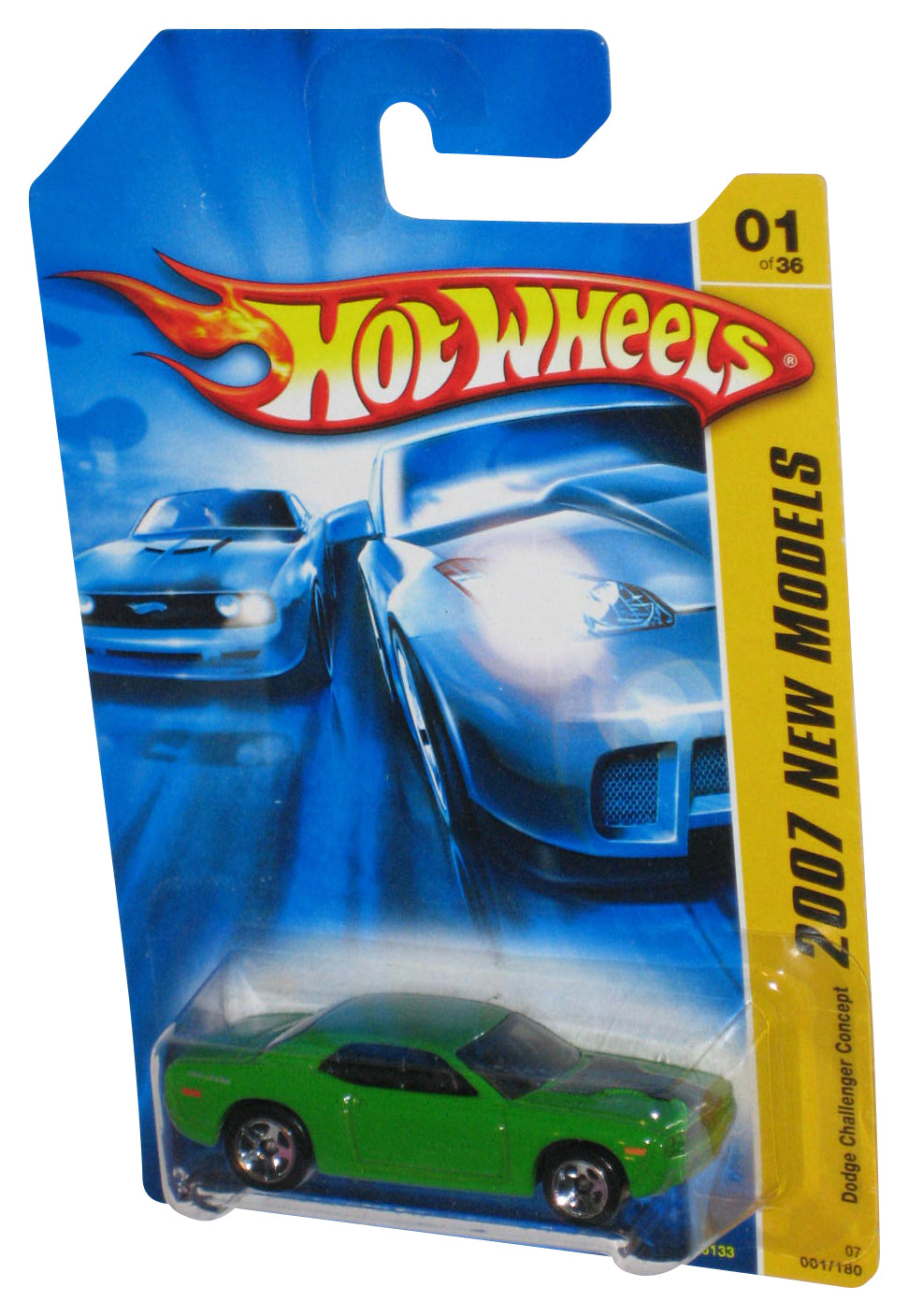 Hot Wheels 2007 New Models 1/36 Green Dodge Challenger Concept Toy Car 001/180