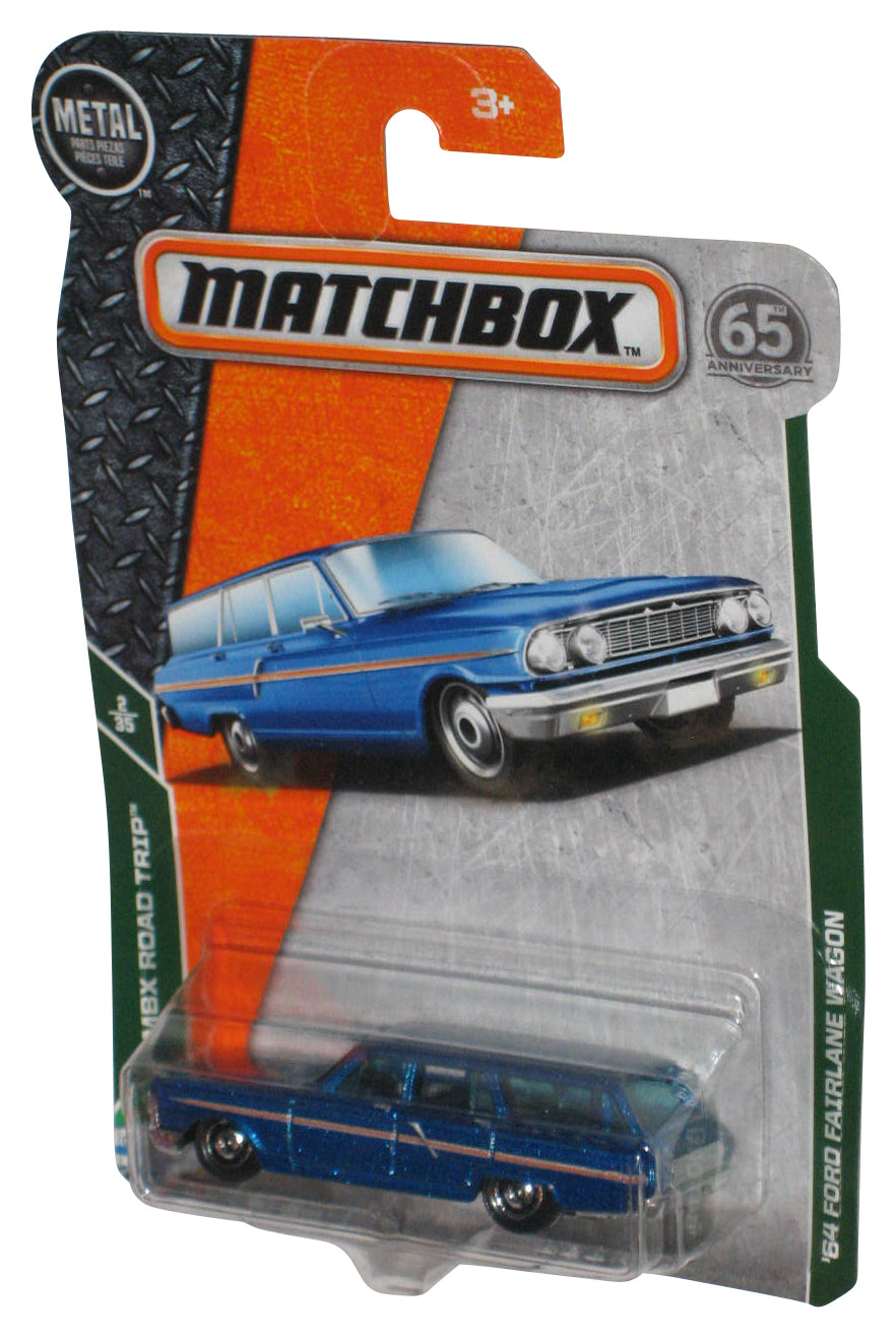 Matchbox MBX Road Trip 2/35 (2018) Blue '64 Ford Fairlane Wagon Toy Car 2/125
