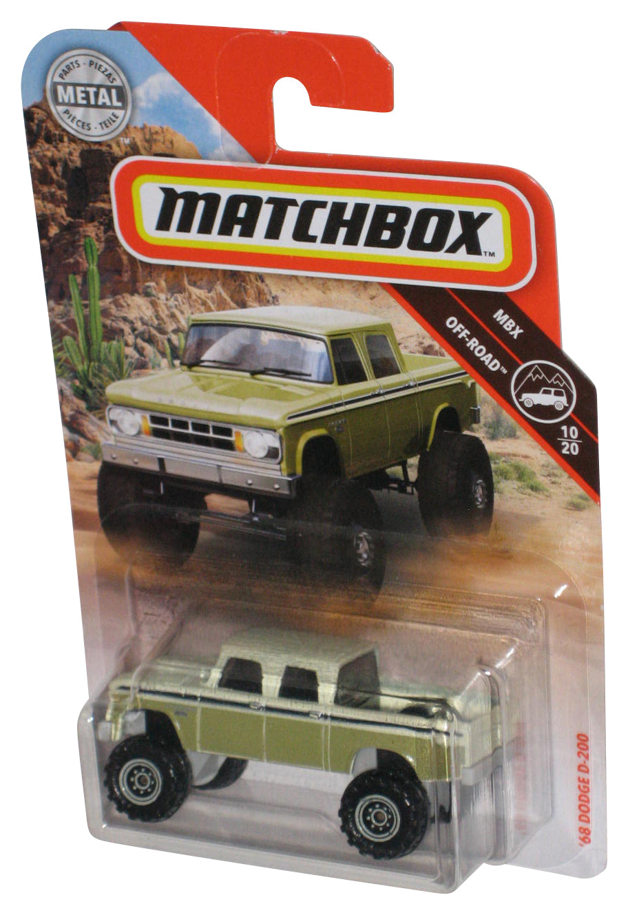 Matchbox MBX Off-Road 10/20 (2019) Green '68 Dodge D-200 Toy Truck 63/100