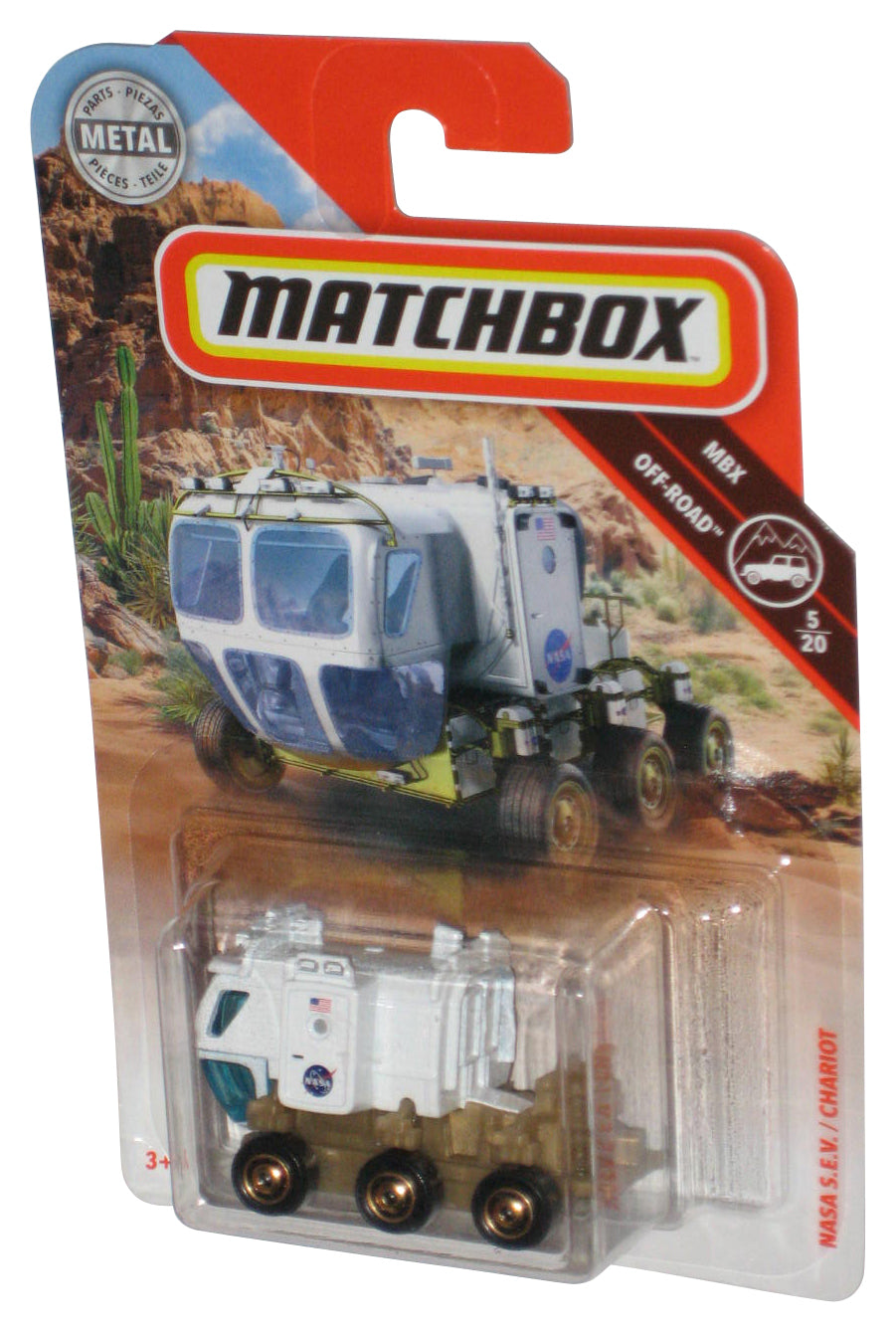 Matchbox MBX Off-Road 5/20 (2018) White & Tan Nasa S.E.V. Chariot Toy 90/125