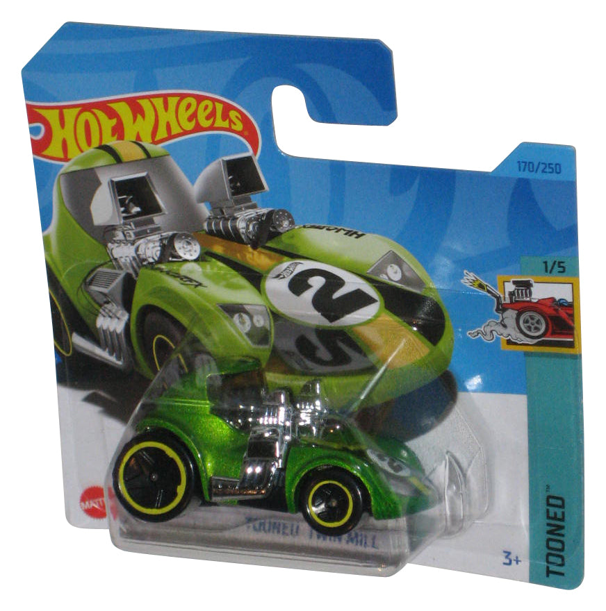Hot Wheels Tooned 1/5 (2021) Green Twin Mill Toy Car 170/250 - (Short Card)