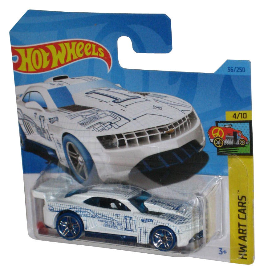 Hot Wheels HW Art 4/10 (2021) White Custom '11 Camaro Toy Car 36/250 - (Short Card)