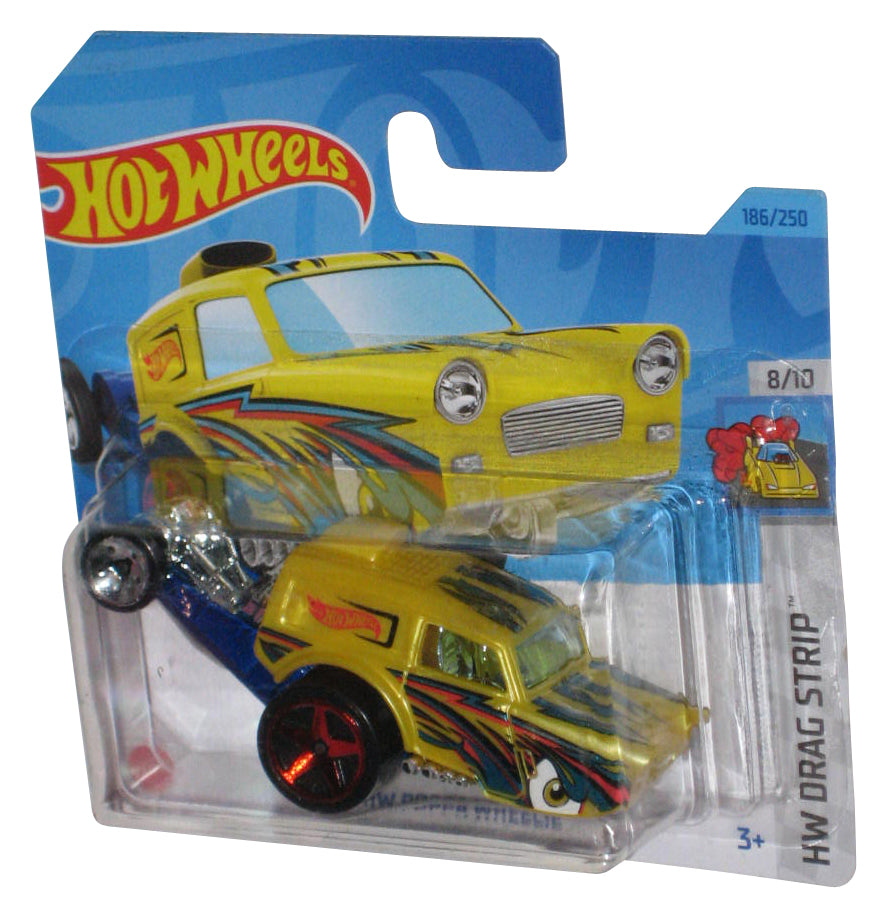 Hot Wheels HW Drag Strip 8/10 (2021) Yellow Poppa Wheelie Toy Car 186/250 - (Short Card)