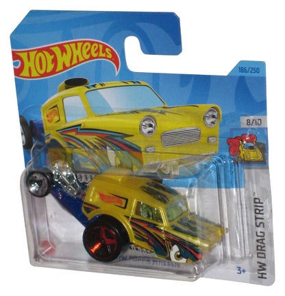 Hot Wheels HW Drag Strip 8/10 (2021) Yellow Poppa Wheelie Toy Car 186/250 - (Short Card)