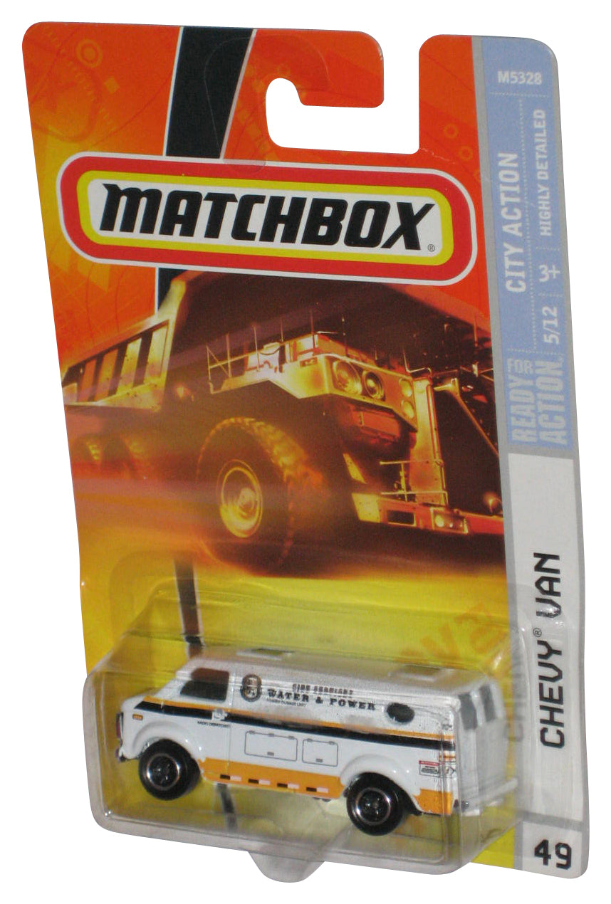 Matchbox City Action (2007) Services Water & Power White Chevy Van Toy #49