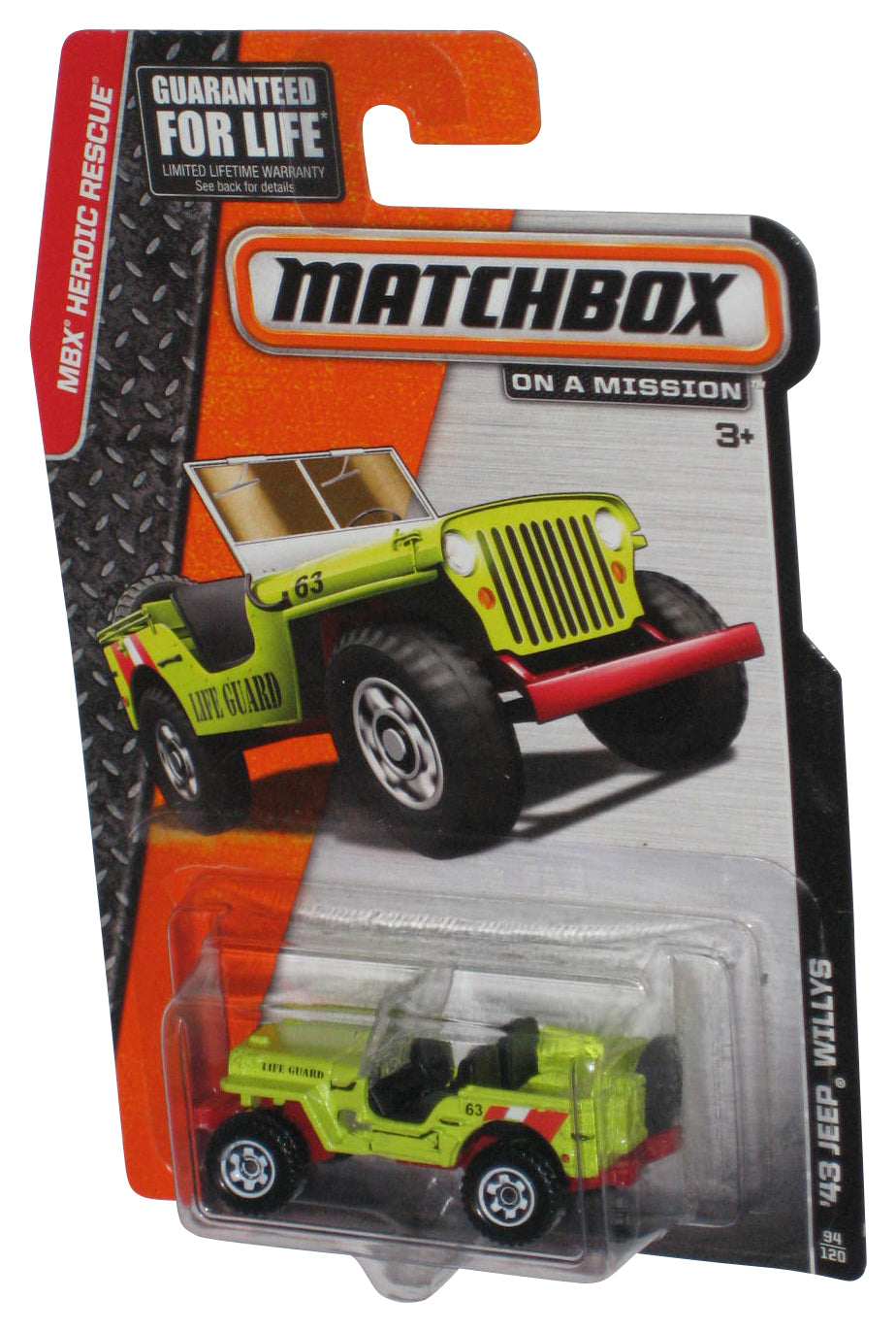 Matchbox MBX Heroic Rescue (2013) Green '43 Jeep Willys Toy #94/120