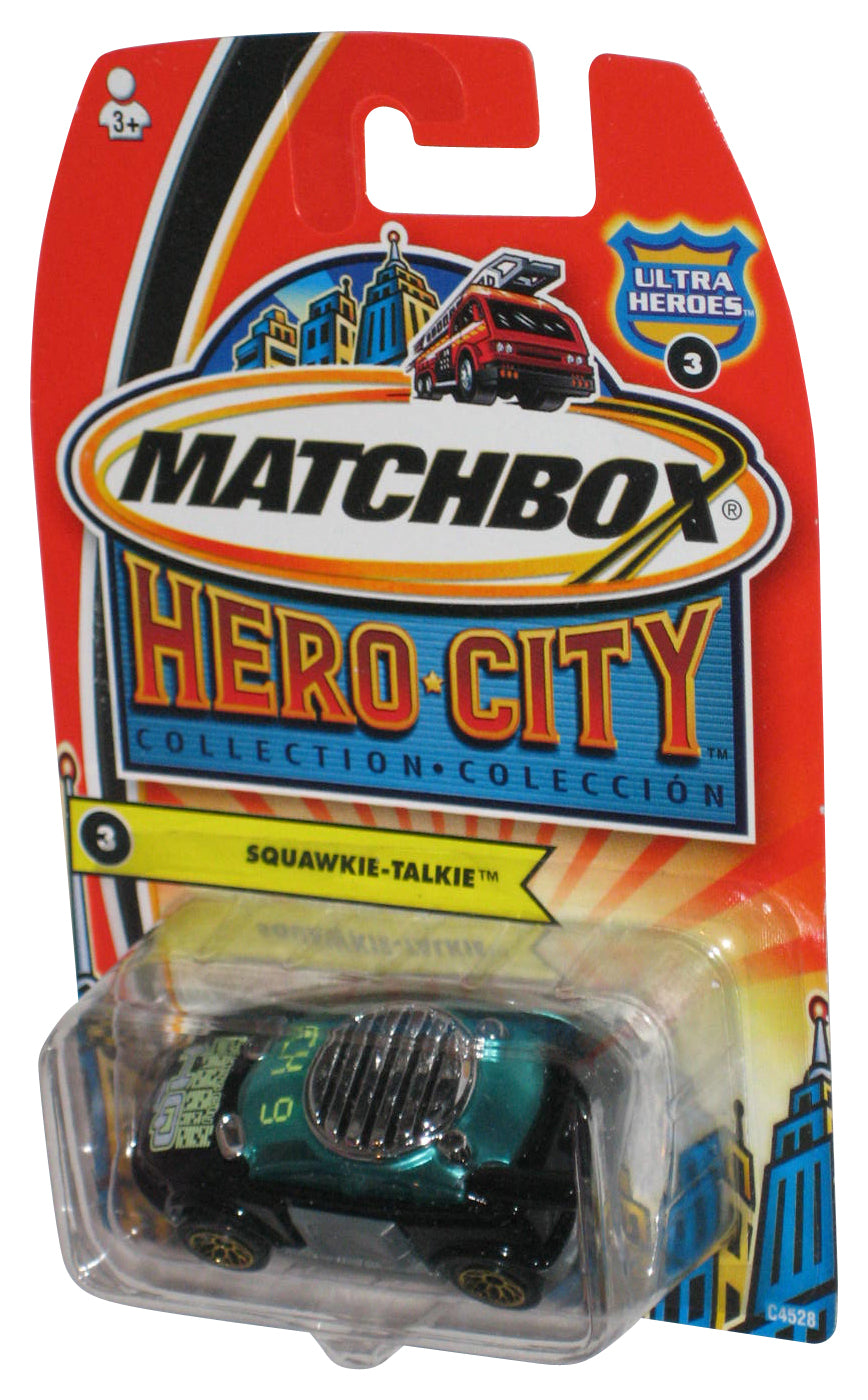 Matchbox Hero City Ultra Heroes (2003) Mattel Squawkie-Talkie Green Toy Car #3