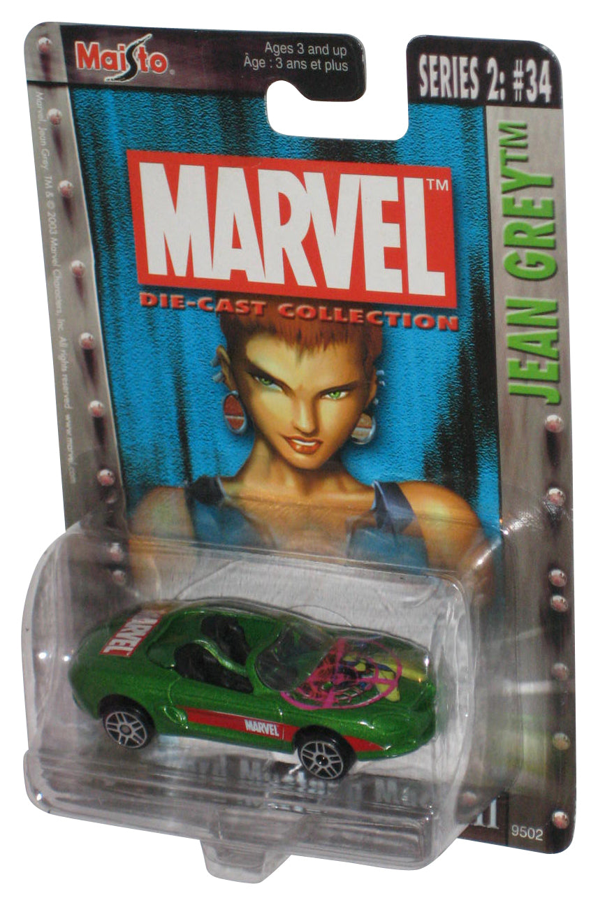 Marvel X-Men Jean Grey (2003) Maisto Green Ford Mustang Mach III Series 3 Toy Car #34