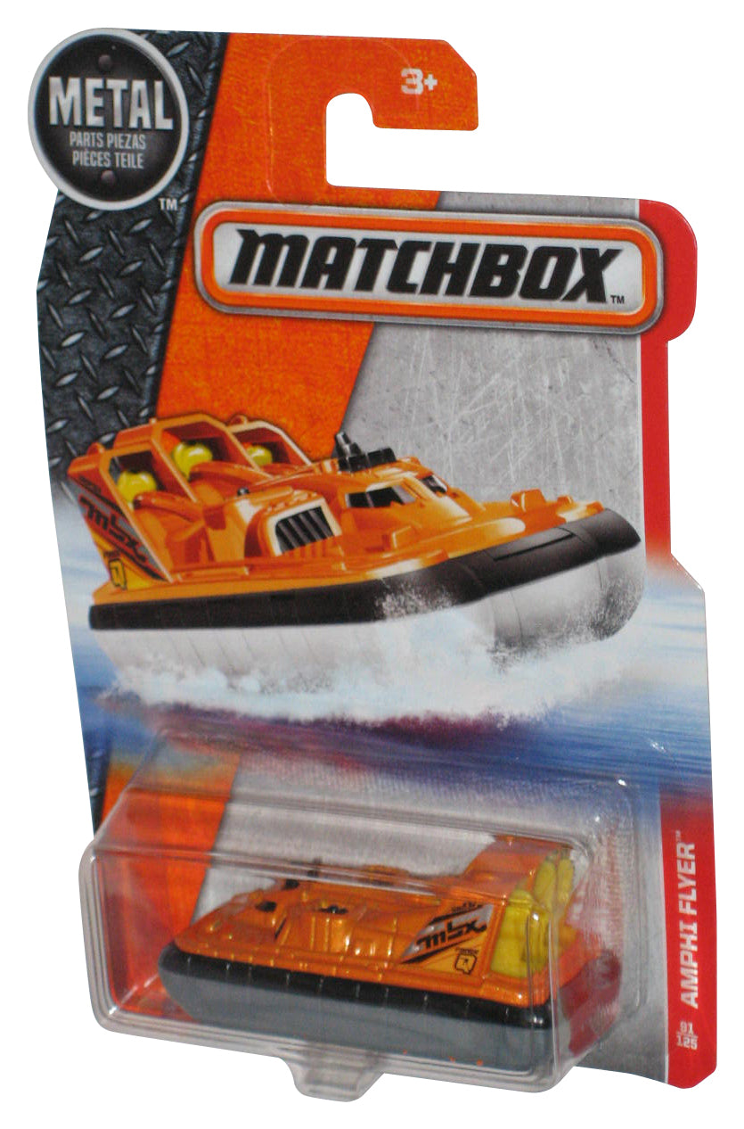Matchbox Amphi Flyer (2016) Orange Die-Cast Metal Toy Boat 91/125 - (Cracked Plastic)