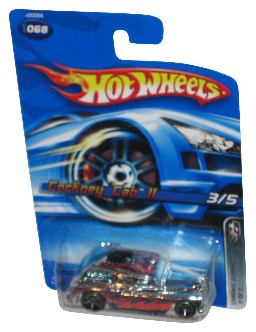 Hot Wheels Chrome Burnez 3/5 (2005) Silver Cockney Cab II Toy Car #068