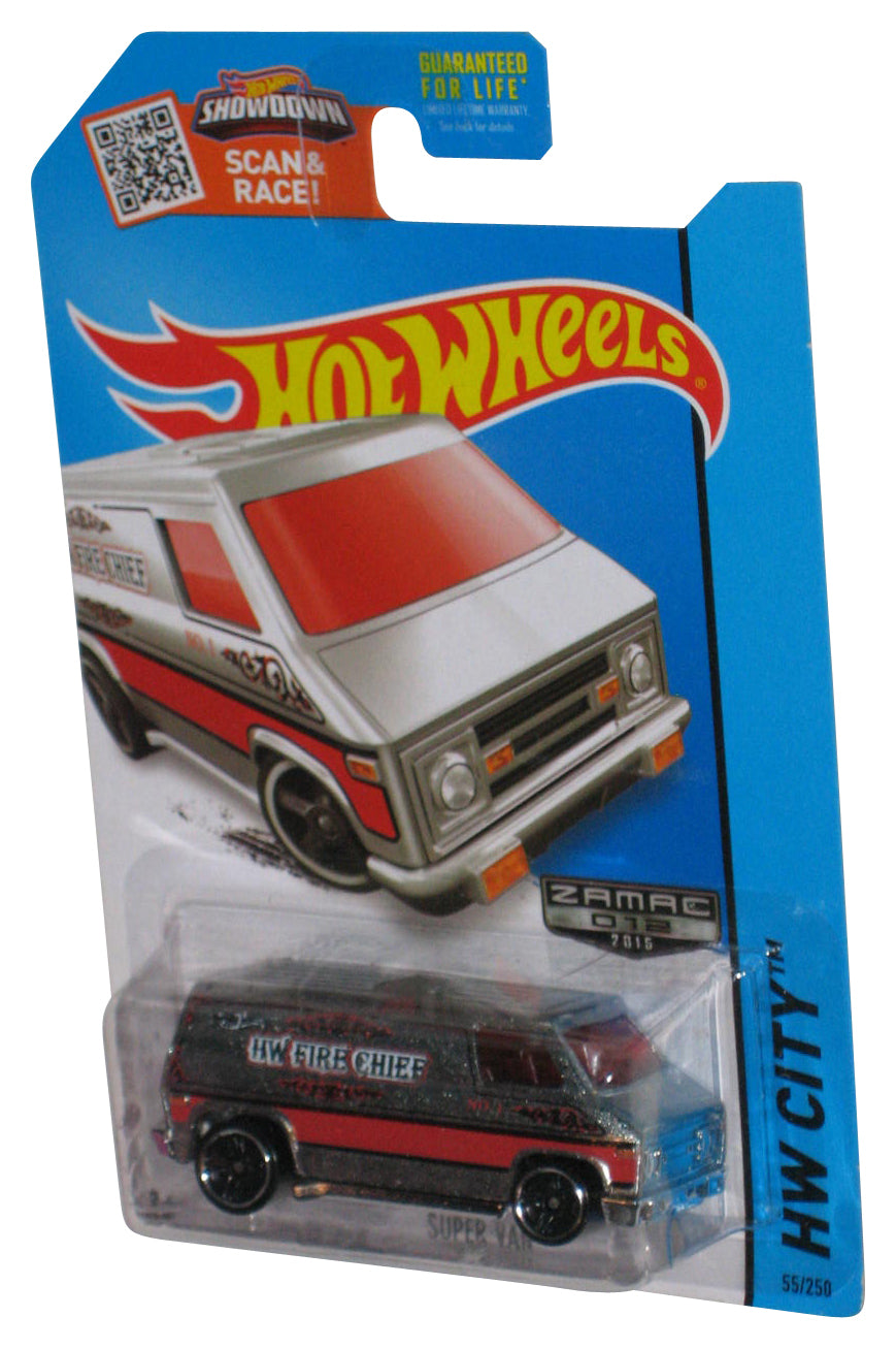 Hot Wheels HW City Zamac 013 Super Van Fire Chief (2013) Silver Toy 55/250