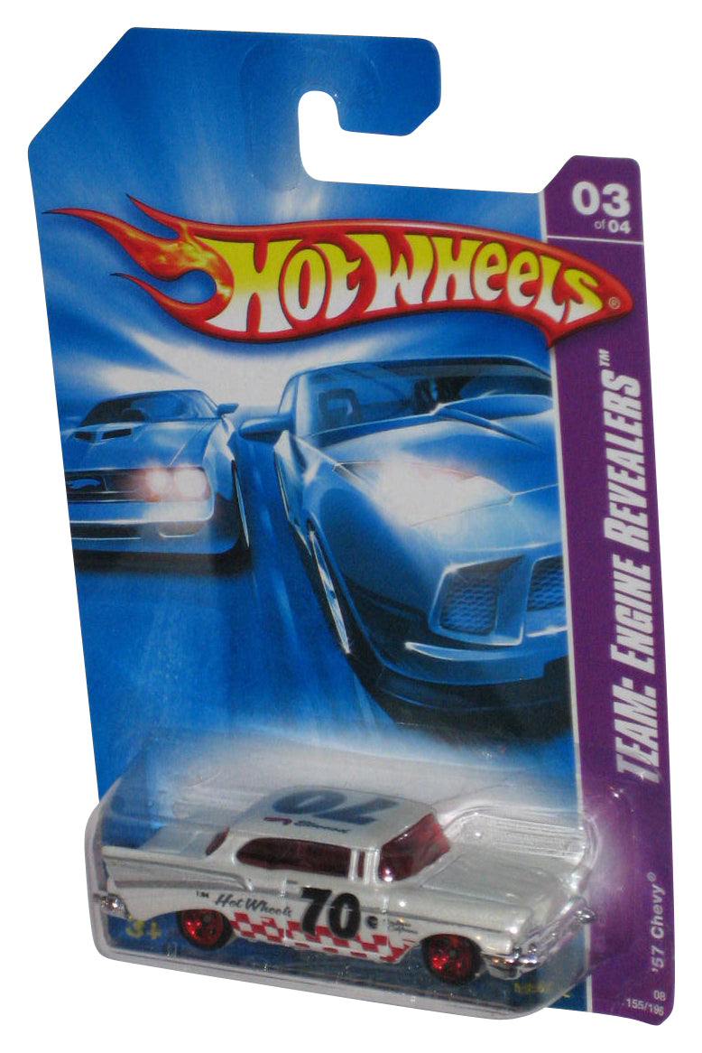 Hot Wheels Team Engine Revealers (2007) White '57 Chevy Toy Car 155/196