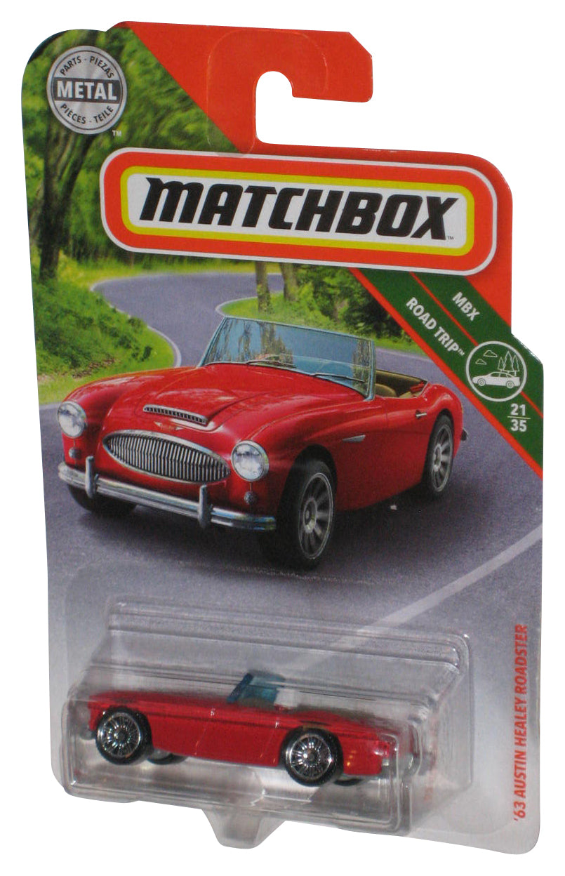 Matchbox MBX Road Trip 21/35 (2018) Red '63 Austin Healey Roadster Toy Car 87/125