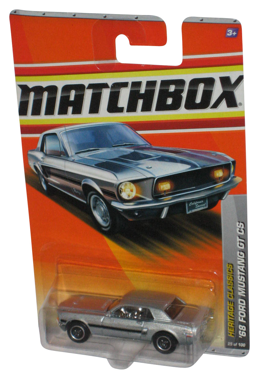 Matchbox Heritage Classics (2010) Silver '68 Ford Mustang GT CS Toy Car 25/100