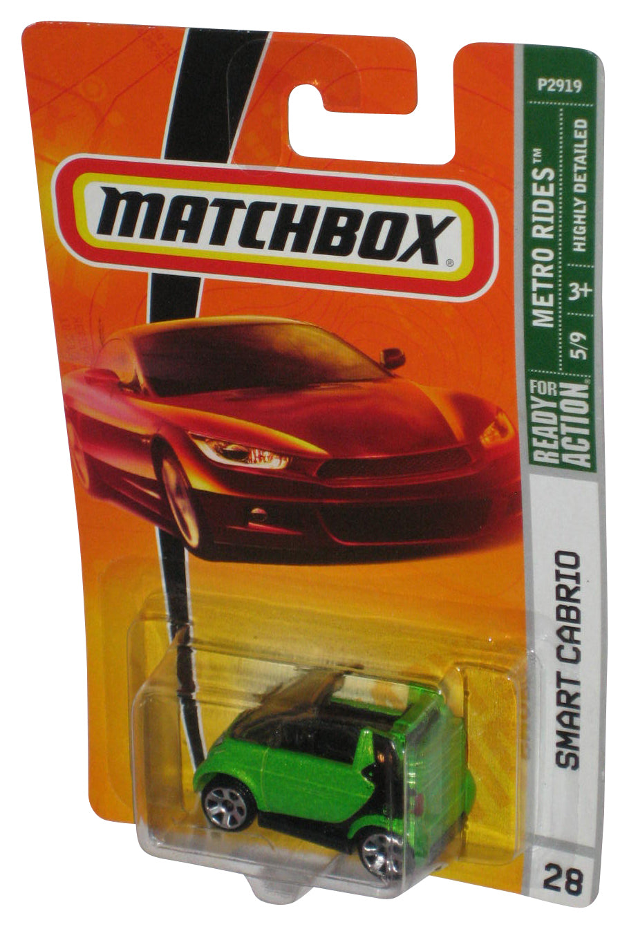 Matchbox Metro Rides 5/9 (2008) Green Smart Cabrio Toy Car #28