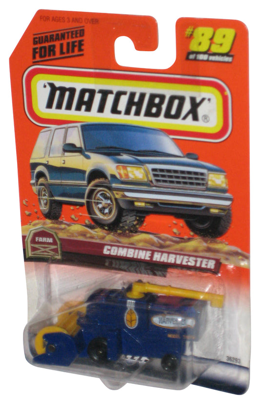 Matchbox Farm Combine Harvester (1998) Mattel Blue Toy Vehicle 89/100