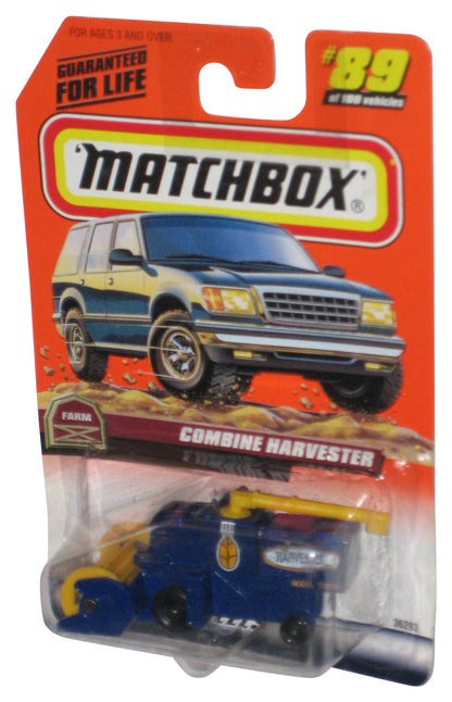 Matchbox Farm Combine Harvester (1998) Mattel Blue Toy Vehicle 89/100