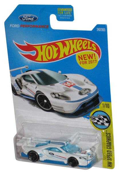 Hot Wheels Speed Graphics Ford Performance (2017) White 2016 Ford GT Race Car 247/365 - (Cracked Plastic)
