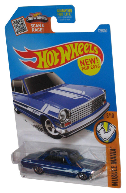 Hot Wheels Muscle Mania 8/10 (2016) Blue '63 Chevy II Die-Cast Toy Car 128/250