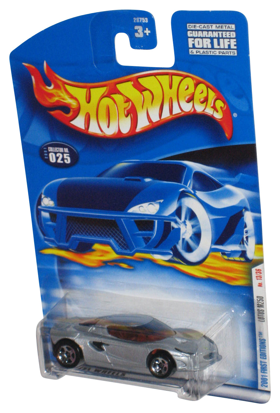 Hot Wheels 2001 First Editions 13/36 Silver Lotus M250 Toy Car #025