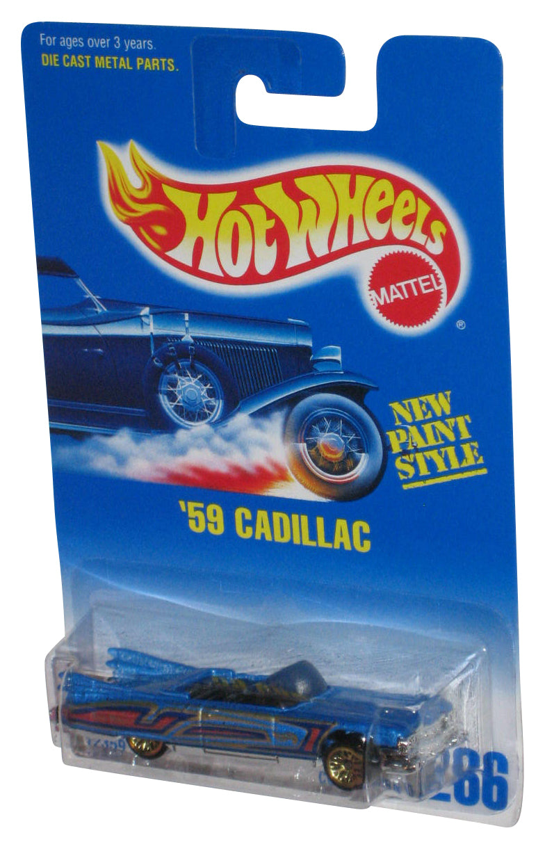 Hot Wheels New Paint Style '59 Cadillac (1991) Mattel Blue Toy Car #266