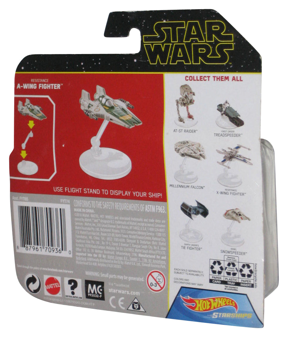 Star Wars Resistance A-Wing Fighter (2018) Hot Wheels Starship Toy - (Dented Plastic)