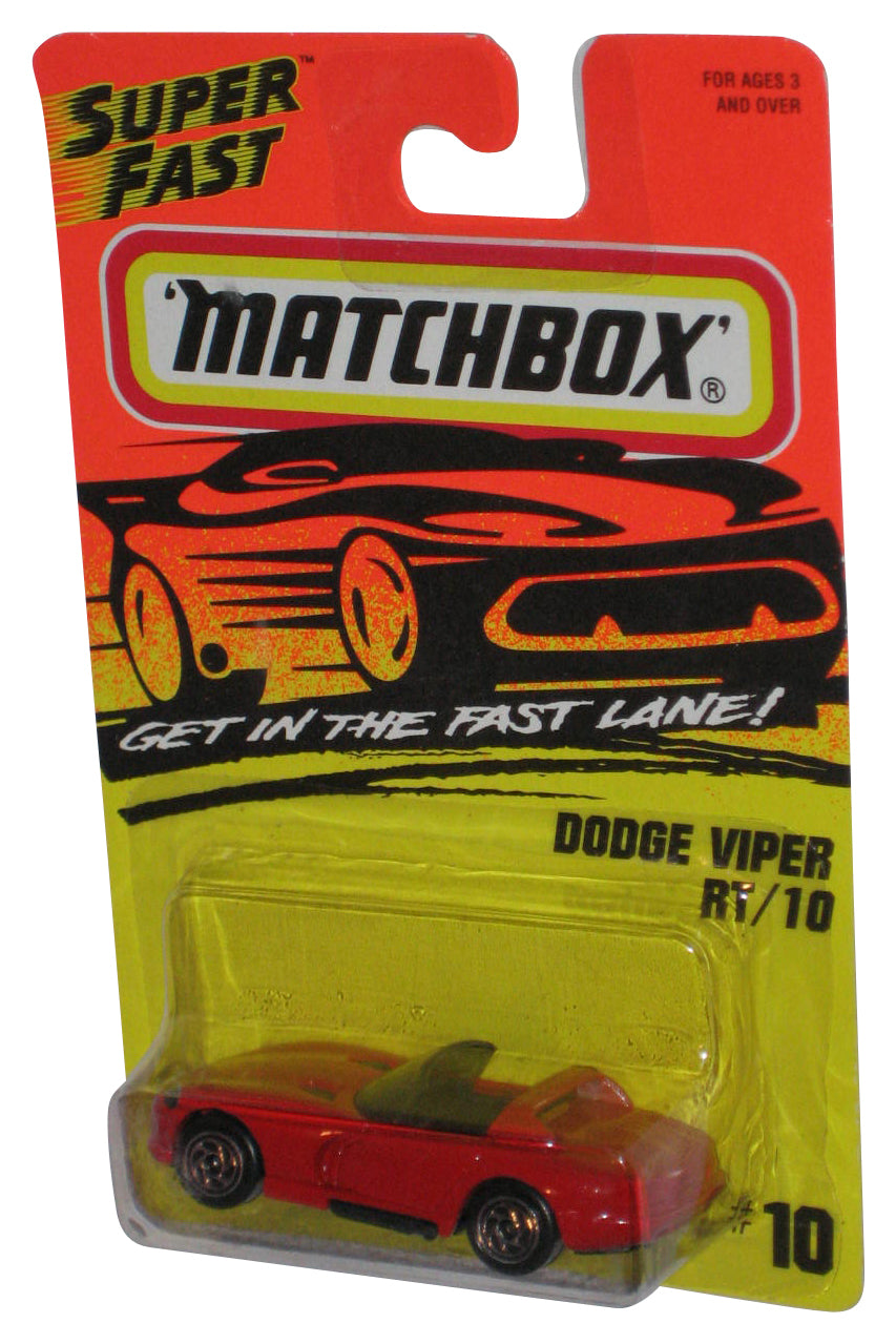Matchbox Get In The Super Fast Lane (1994) Red Dodge Viper RT/10 Die-Cast Car #10