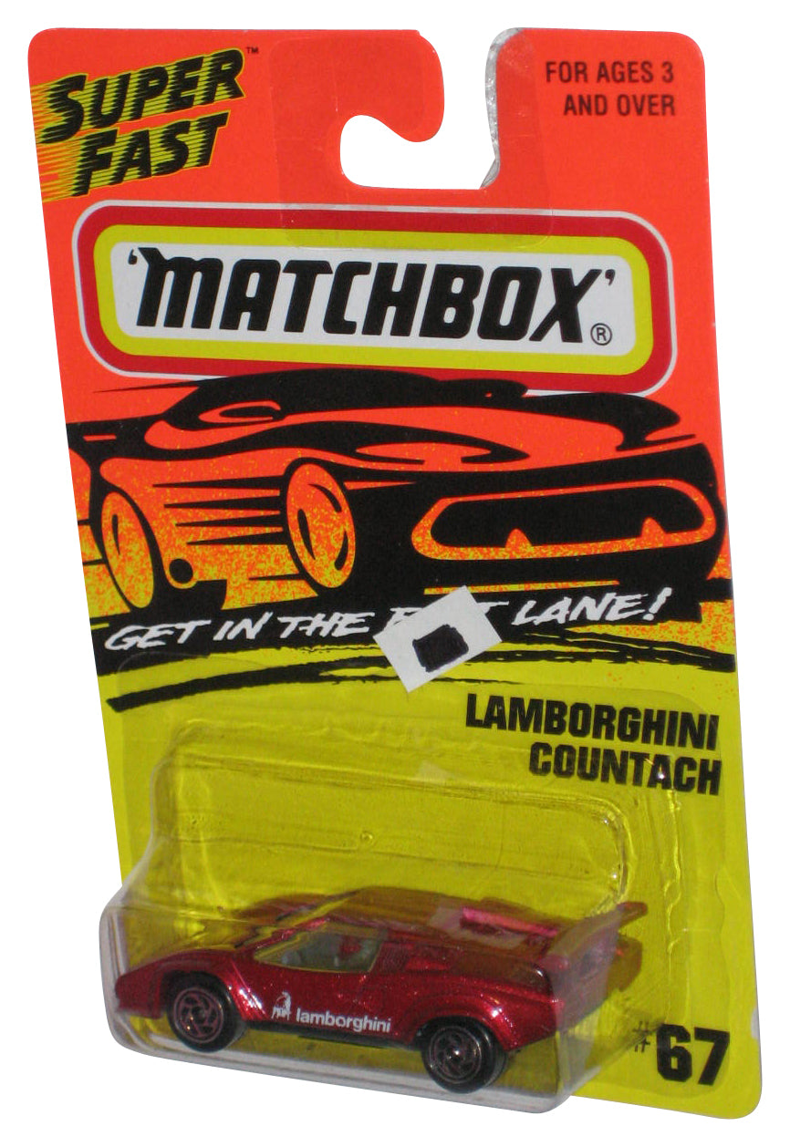 Matchbox Get In The Super Fast Lane (1996) Red Lamborghini Countach Toy Car #67