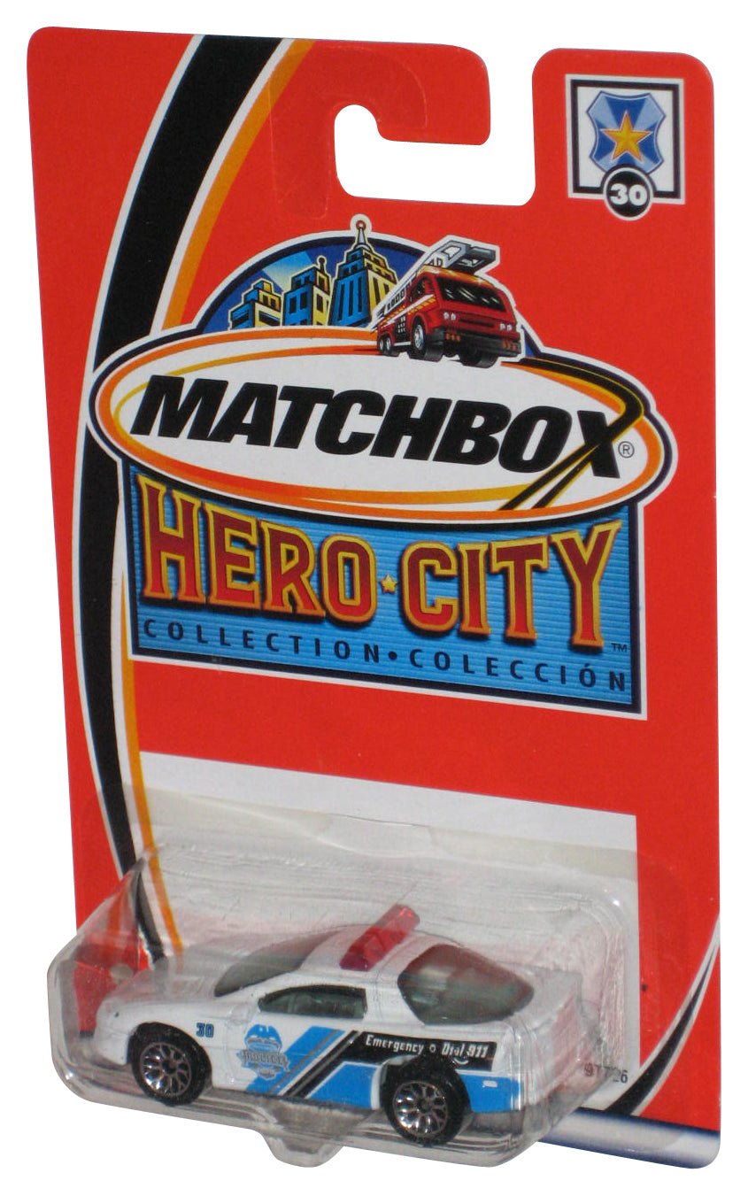 Matchbox Hero City (2002) White Chevrolet Camaro Z-28 Police Toy Car #30