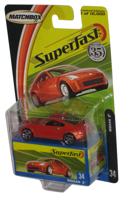 Matchbox Superfast (2004) Mattel Orange Nissan Z Die-Cast Toy Car #34