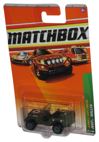 Matchbox Jungle Explorers (2009) Dark Green Jeep Willys Toy Car 96/100