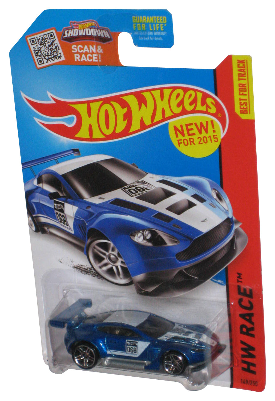 Hot Wheels HW Race (2015) Blue Aston Martin Vantage GT3 Toy Car 149/250