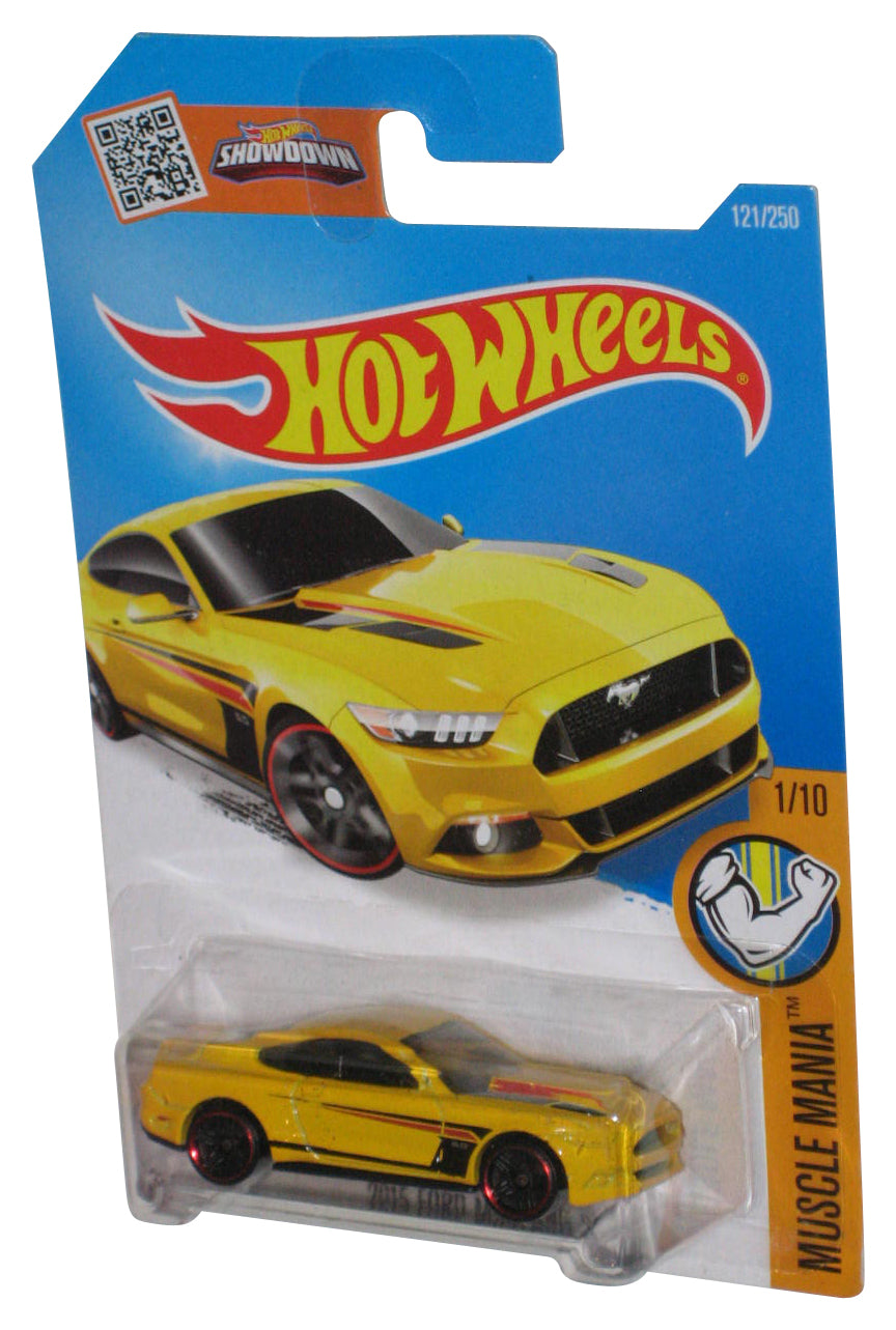 Hot Wheels Muscle Mania 1/10 (2015) Yellow 2015 Ford Mustang GT Toy Car 121/250