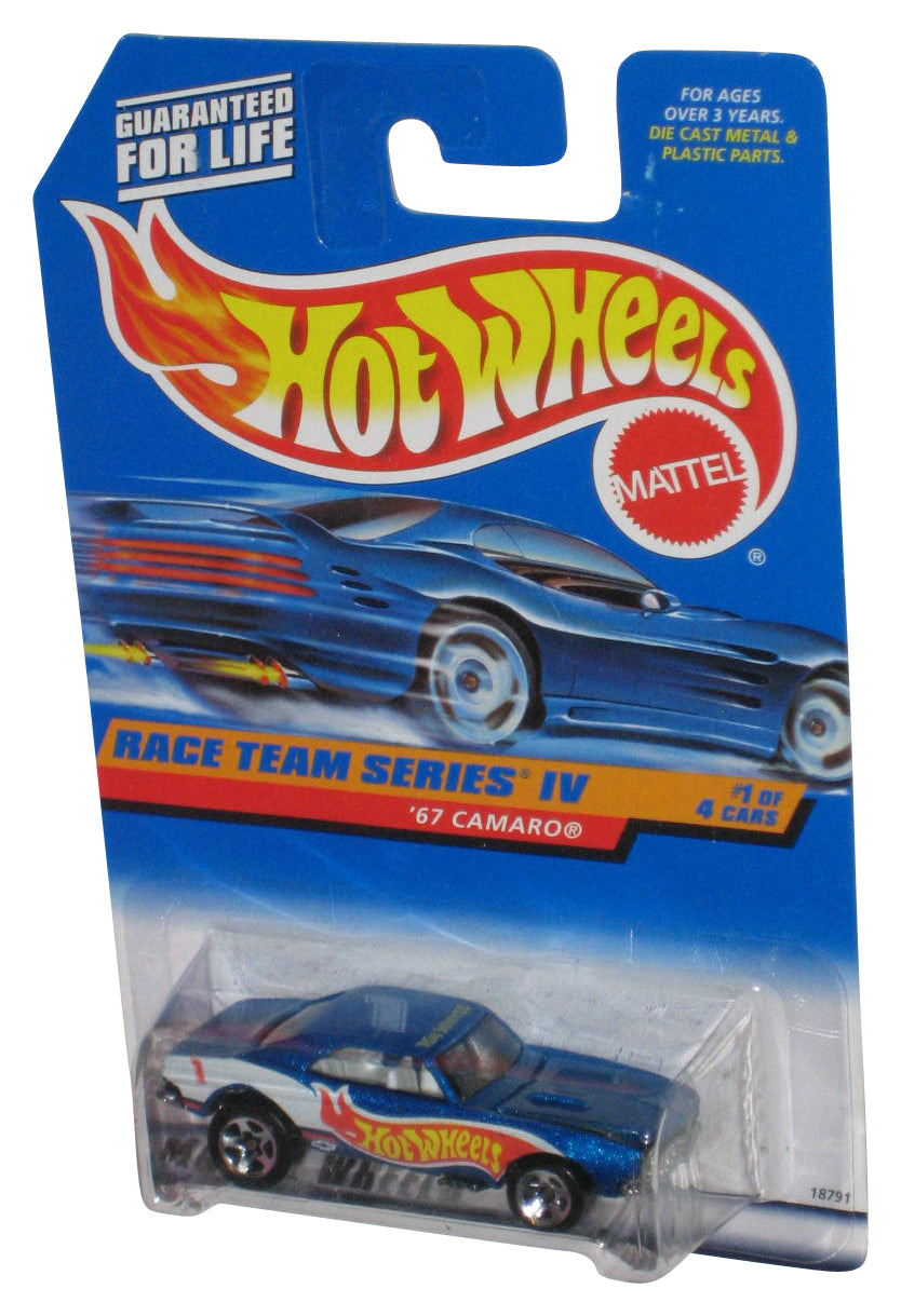 Hot Wheels Race Team Series IV 1/4 (1997) Blue '67 Camaro Toy Car #725