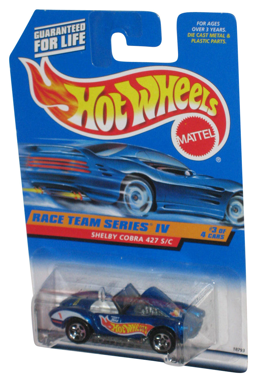 Hot Wheels Race Team Series IV 3/4 (1997) Blue Shelby Cobra 427 S/C Toy Car #727