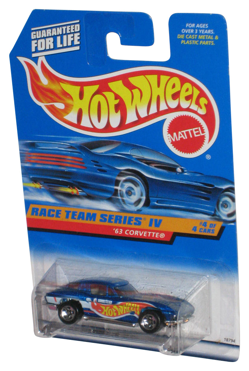 Hot Wheels Race Team Series IV 4/4 (1997) Blue '63 Corvette Toy Car #728