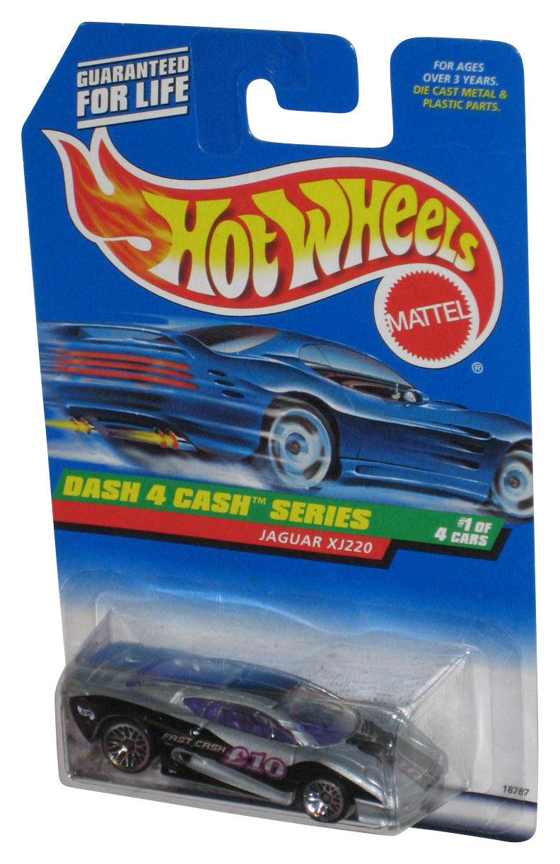 Hot Wheels Dash 4 Cash Series 1/4 (1997) Silver & Black Jaguar XJ220 Toy Car #721