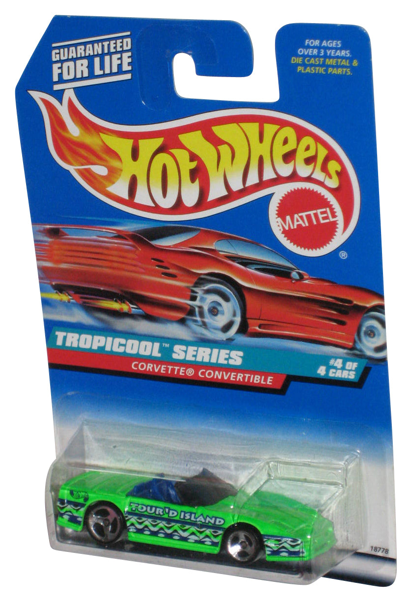 Hot Wheels Tropicool Series (1997) Green Corvette Convertible Toy Car #696