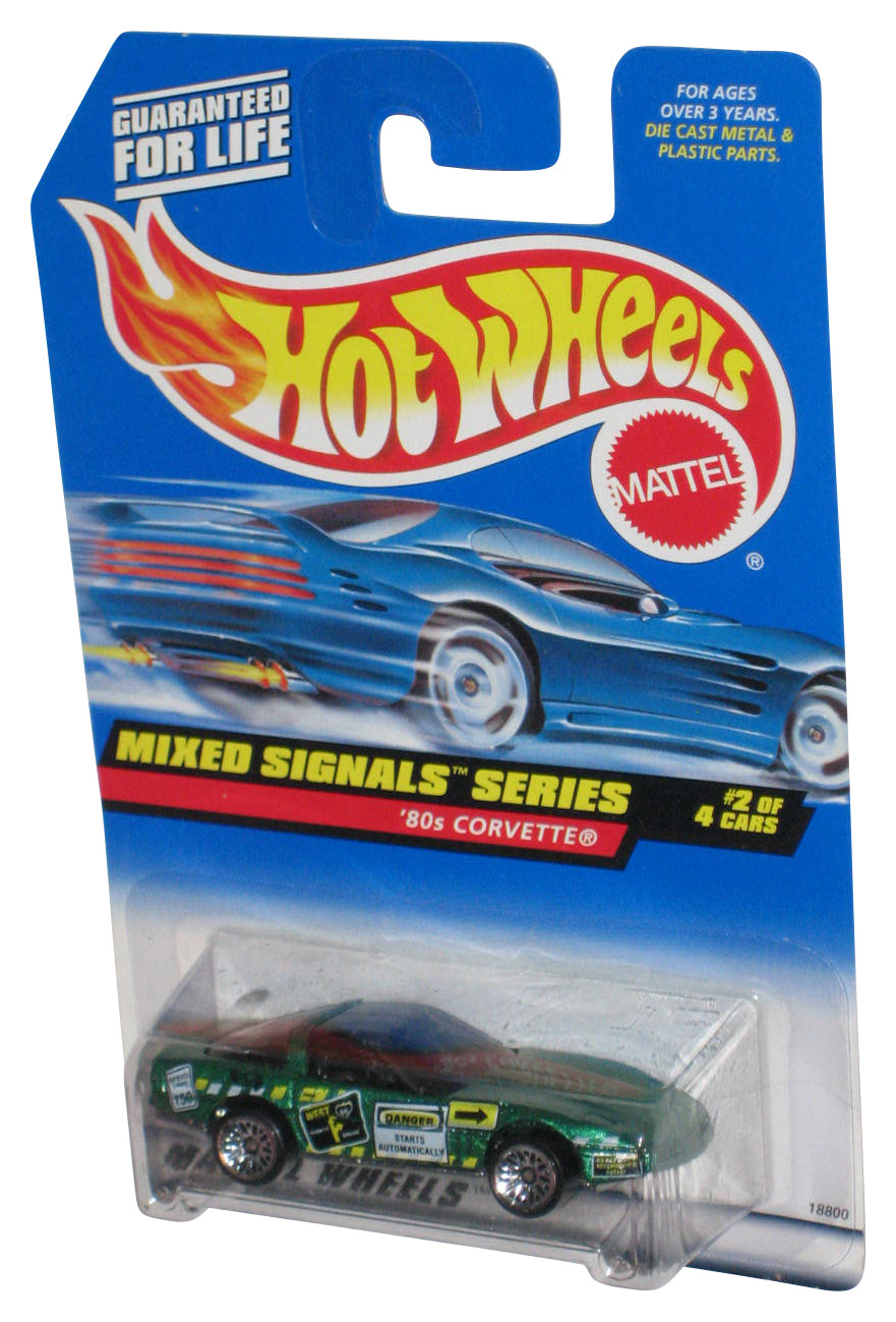 Hot Wheels Mixed Signals Series 2/4 (1997) Green '80s Corvette Toy Car #734