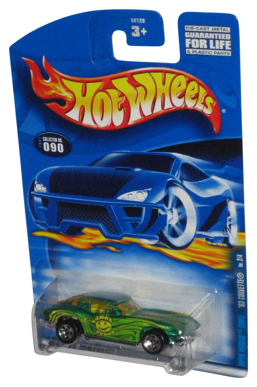 Hot Wheels Hippie Mobile 2/4 (2001) Green '63 Corvette Toy Car #090