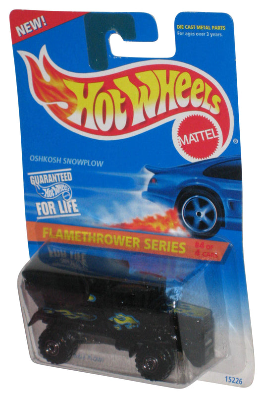 Hot Wheels Flamethrower Series 4/4 (1995) Black Oshkosh Snowplow Toy Truck #387