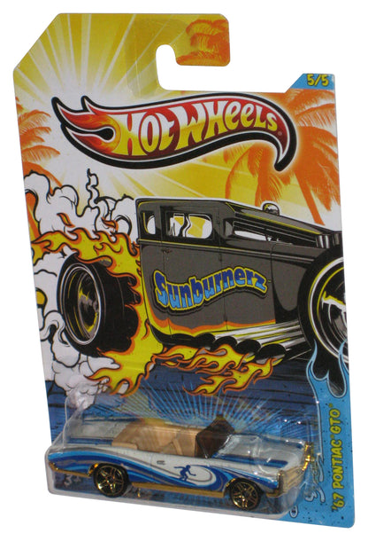 Hot Wheels Sunburnerz (2012) White & Blue '67 Pontiac GTO Toy Car 5/5