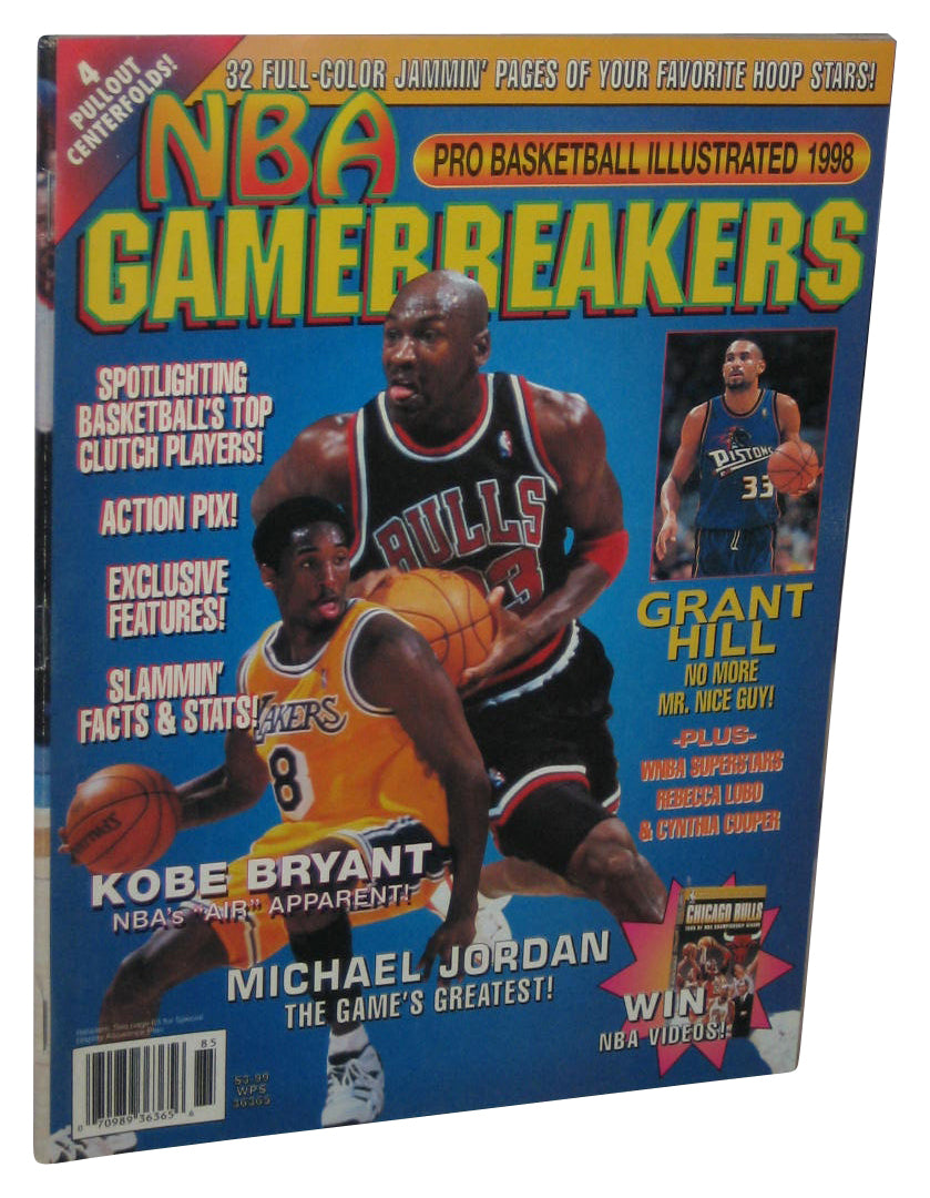 NBA Basketball Gamebreakers Illustrated 1998 Michael Jordan Magazine Book w/ 4 Pullout Centerfolds