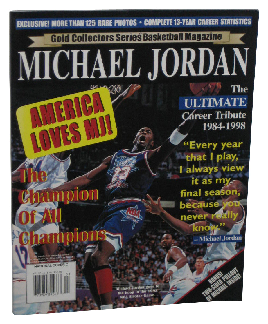 NBA Basketball Michael Jordan Gold Ultimate Career Tribute 1984-1998 Magazine Book