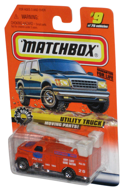 Matchbox Big Movers (1997) Orange Utility Truck Response Unit Toy #9/75
