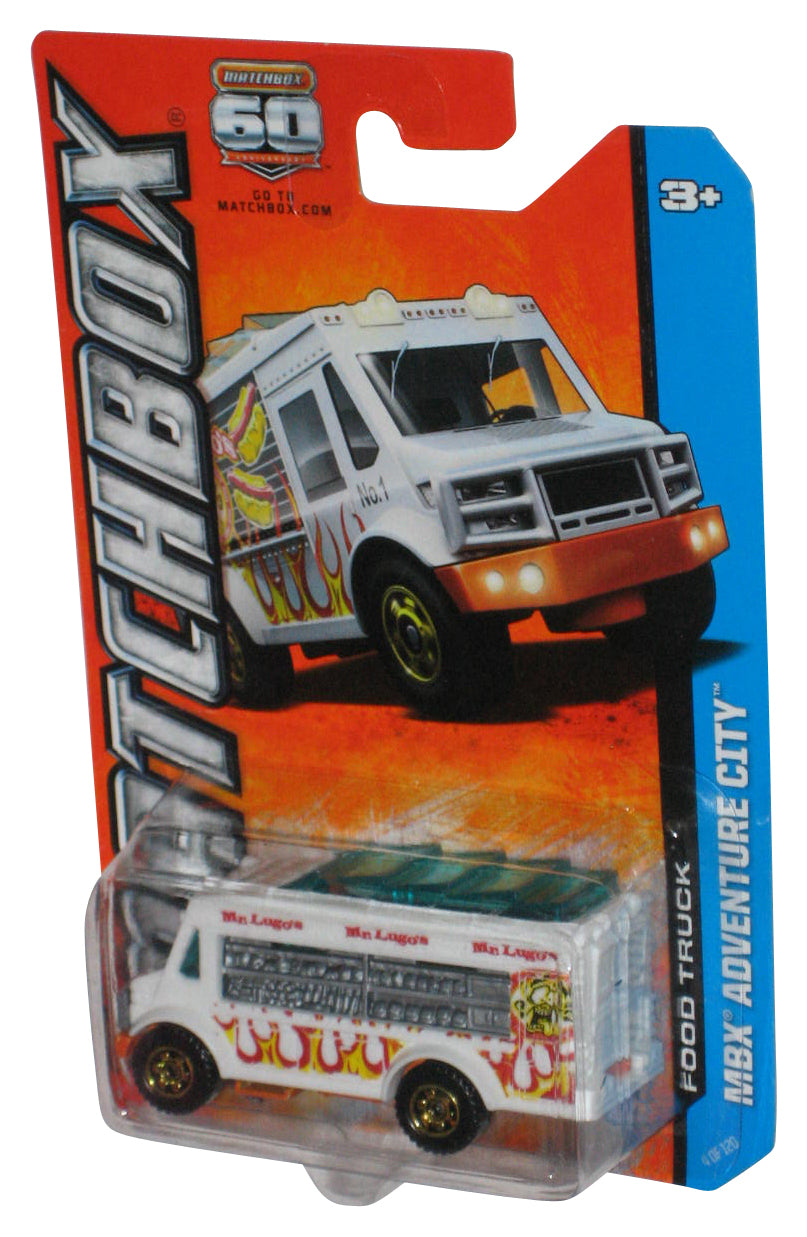 Matchbox 60th MBX Adventure City (2012) White Food Truck Toy 4/120