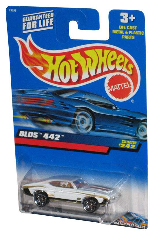 Hot Wheels Olds 442 (1999) Mattel White Die-Cast Toy Car #242
